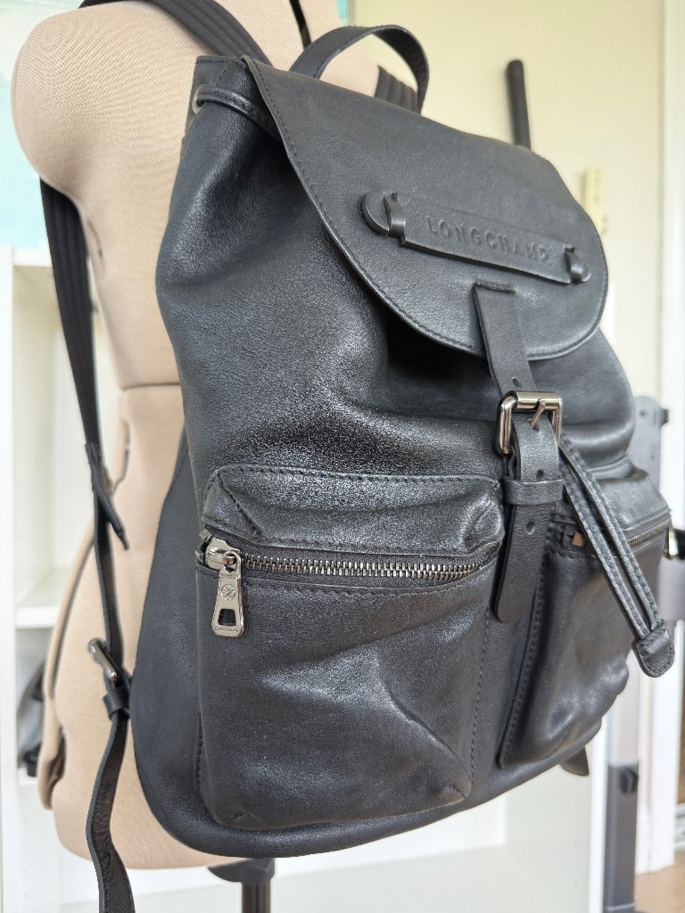 Longchamp 3D Leather Backpack Large like new condition